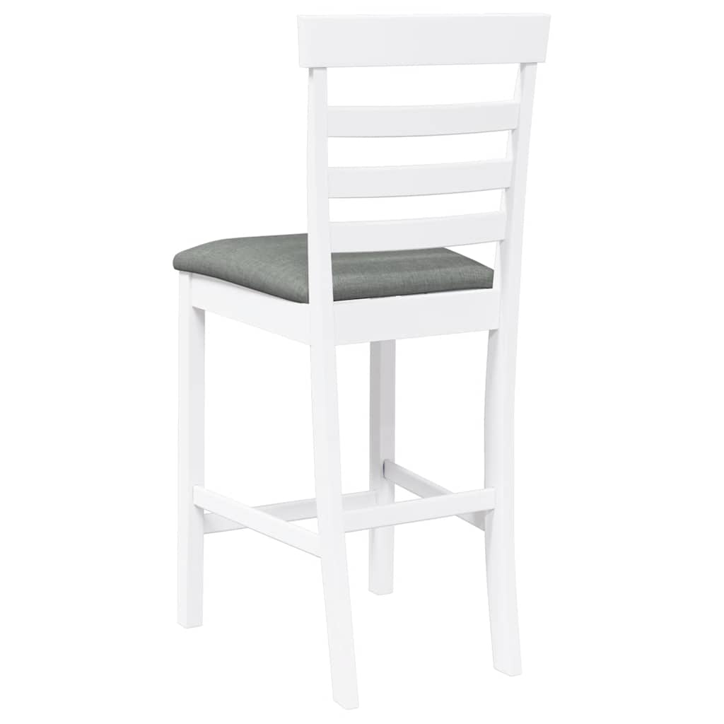 Barhocker 2 Stk. Weiß Stoff