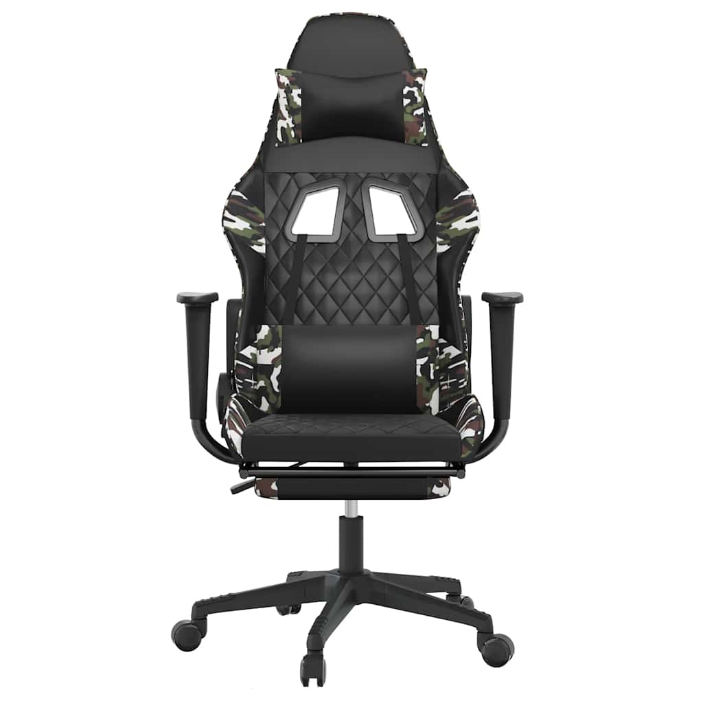 Gaming-Stuhl mit Massagefunktion Schwarz und Blau Kunstleder