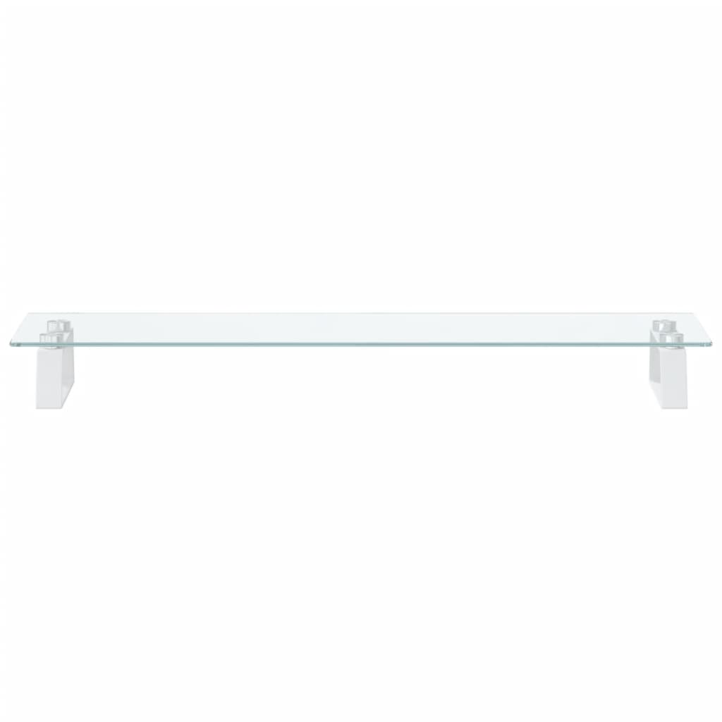 Monitorständer Weiß 60x20x8 cm Hartglas und Metall