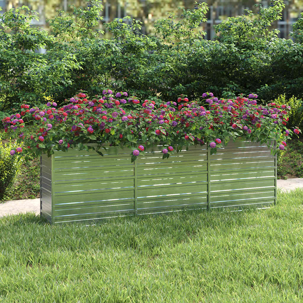 Garten-Hochbeet 160x80x77 cm Verzinkter Stahl Silbern