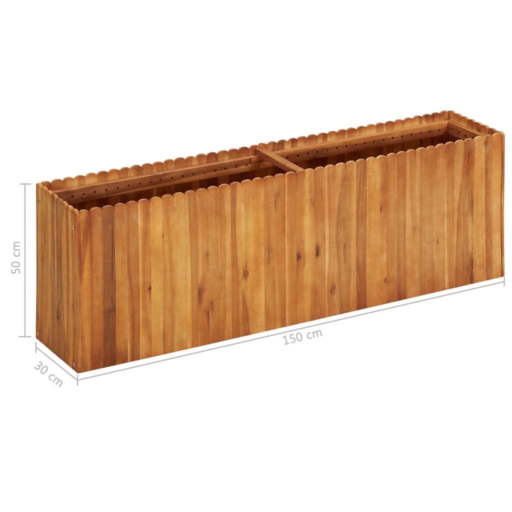 Garten-Hochbeet 50 x 30 x 25 cm Massivholz Akazie