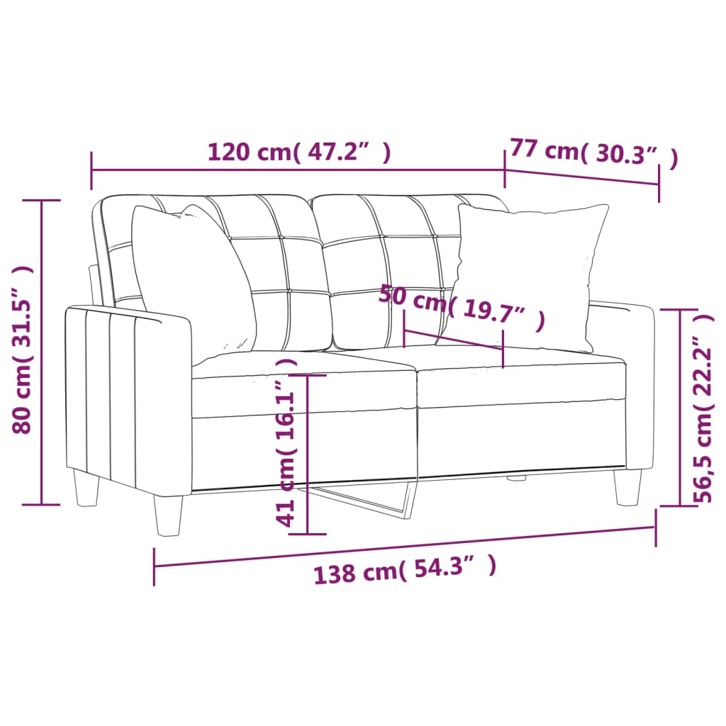 3-Sitzer-Sofa mit Zierkissen Schwarz 180 cm Kunstleder