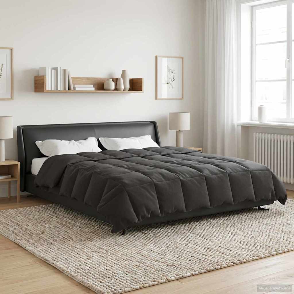 Sommerdecke Gesteppt Anthrazit 135 x 200 cm Mikrofaser