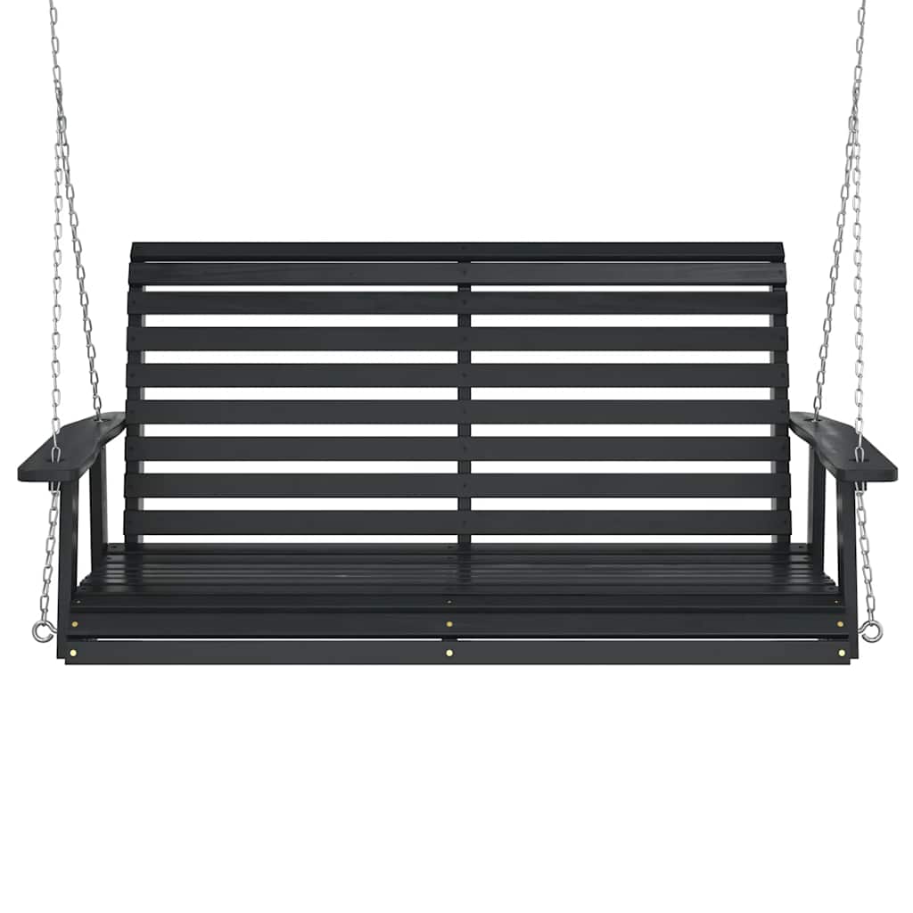 Garten-Hängestuhl mit Metallketten Braun Massivholz Tanne