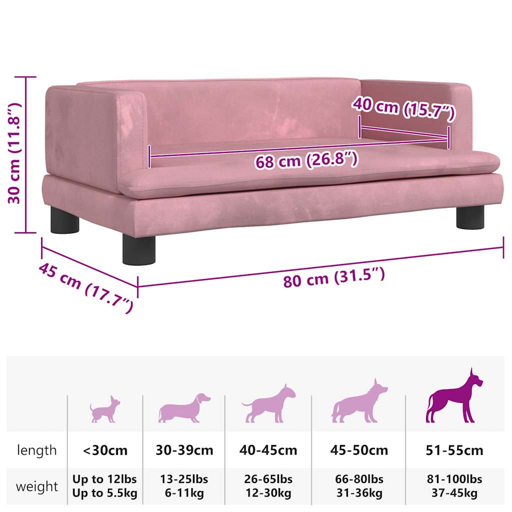 Hundebett Blau 80x45x30 cm Samt