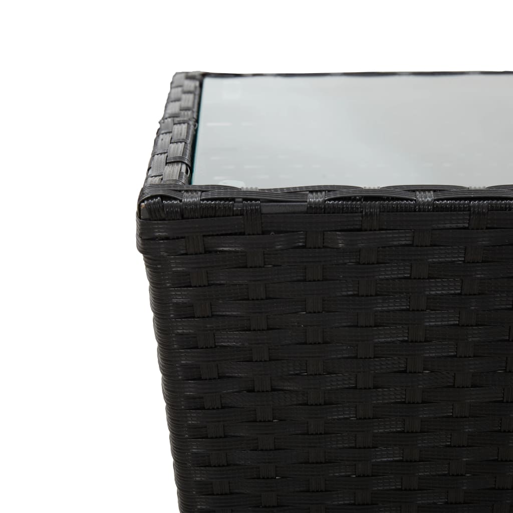 Beistelltisch Beige 41,5x41,5x44 cm Poly Rattan und Hartglas