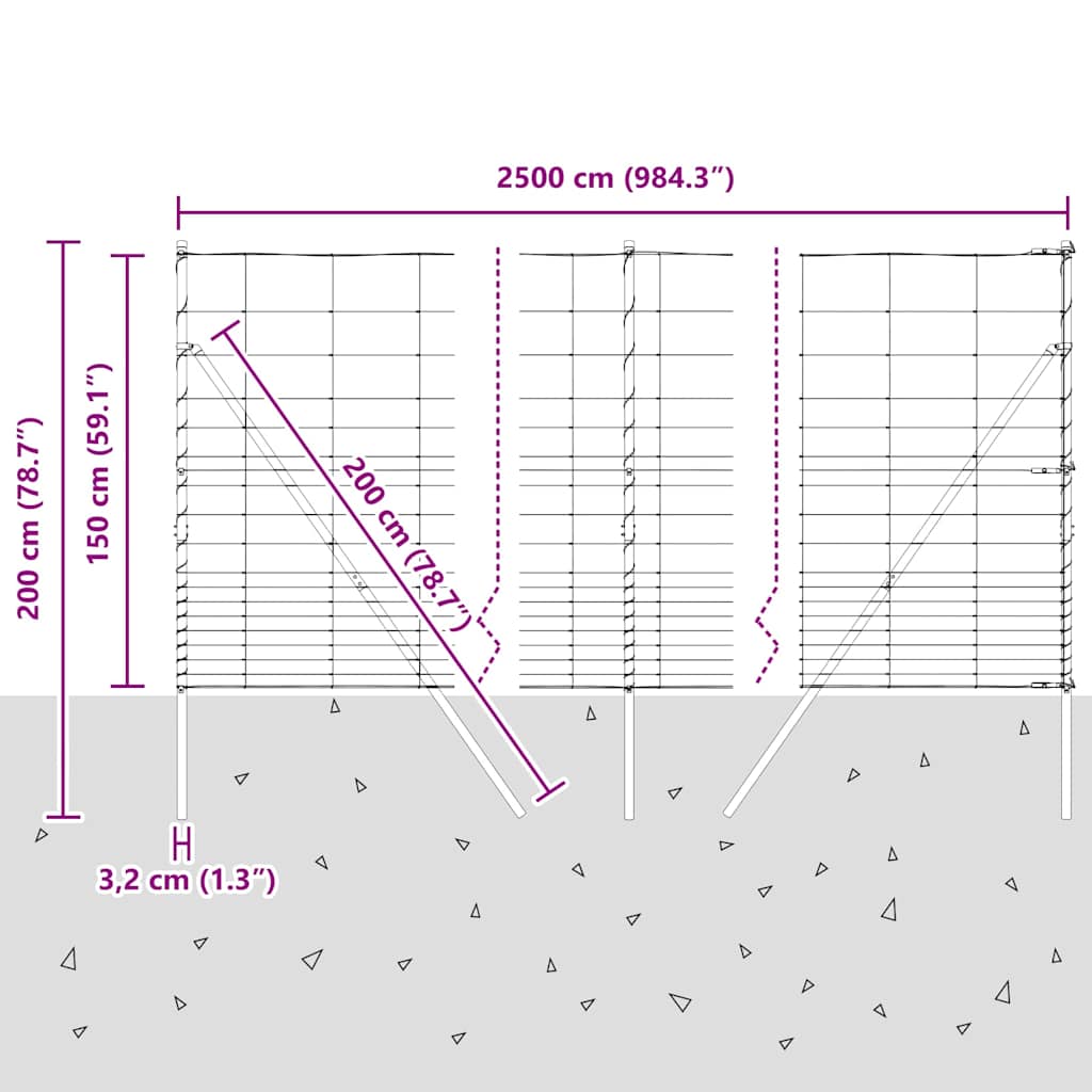 Ground Fix Geschweißter Drahtzaun 25 x 0,8 m Silber Netz