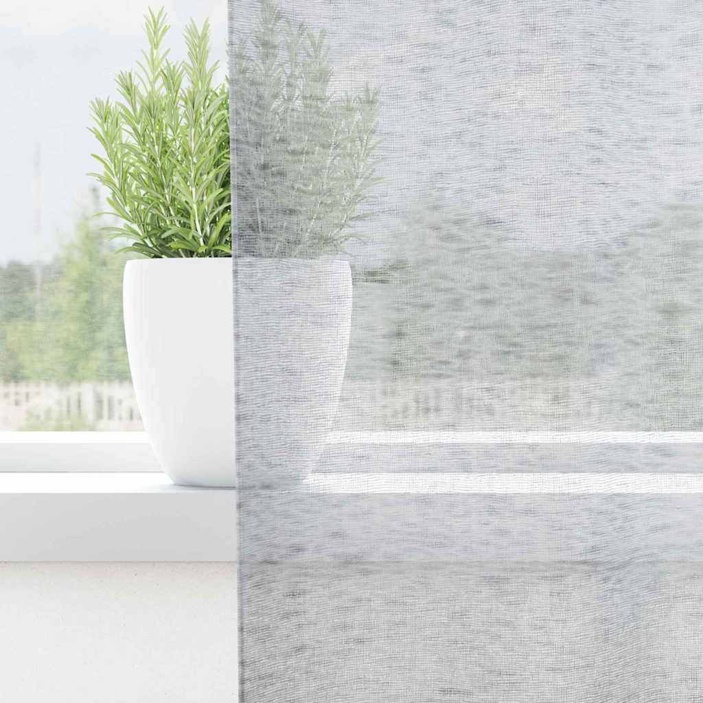 Voile-Vorhang mit Vorhängen 2 pcs Weiß 140 x 140 cm Polyester