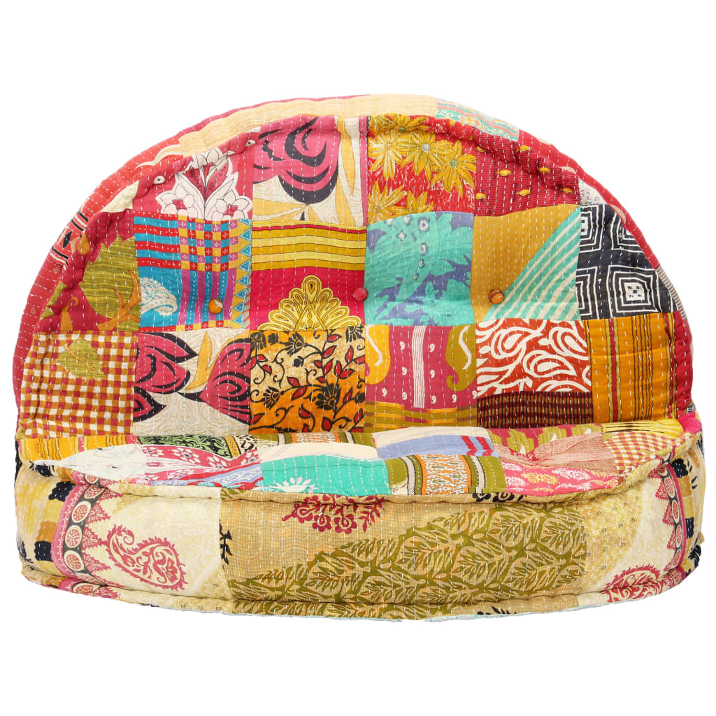 2-Sitzer Modularer Pouf Patchwork Stoff
