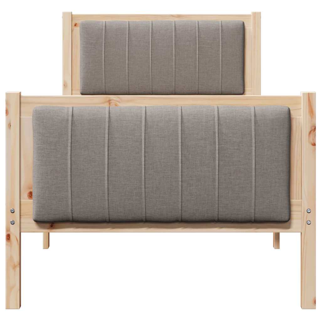 Bettgestell Braun und hellgrau 200 x 200 cm Massivholz Kiefer