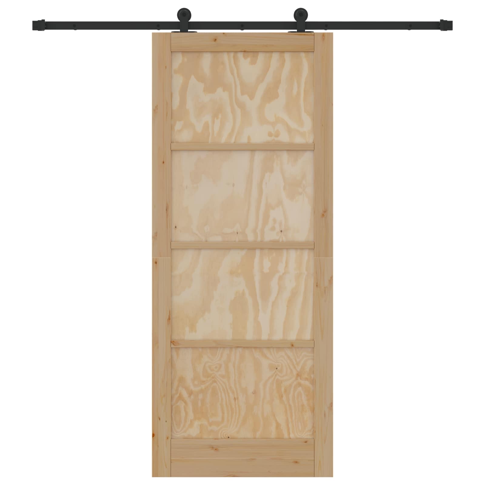 Schiebetür Natürlich und Schwarz 61 x 198,5 cm