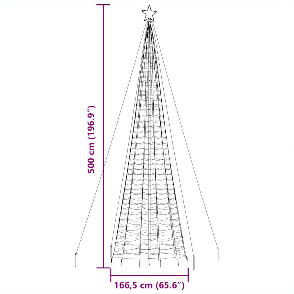 LED-Weihnachtsbaum mit Erdspießen 220 LEDs Warmweiß 180 cm