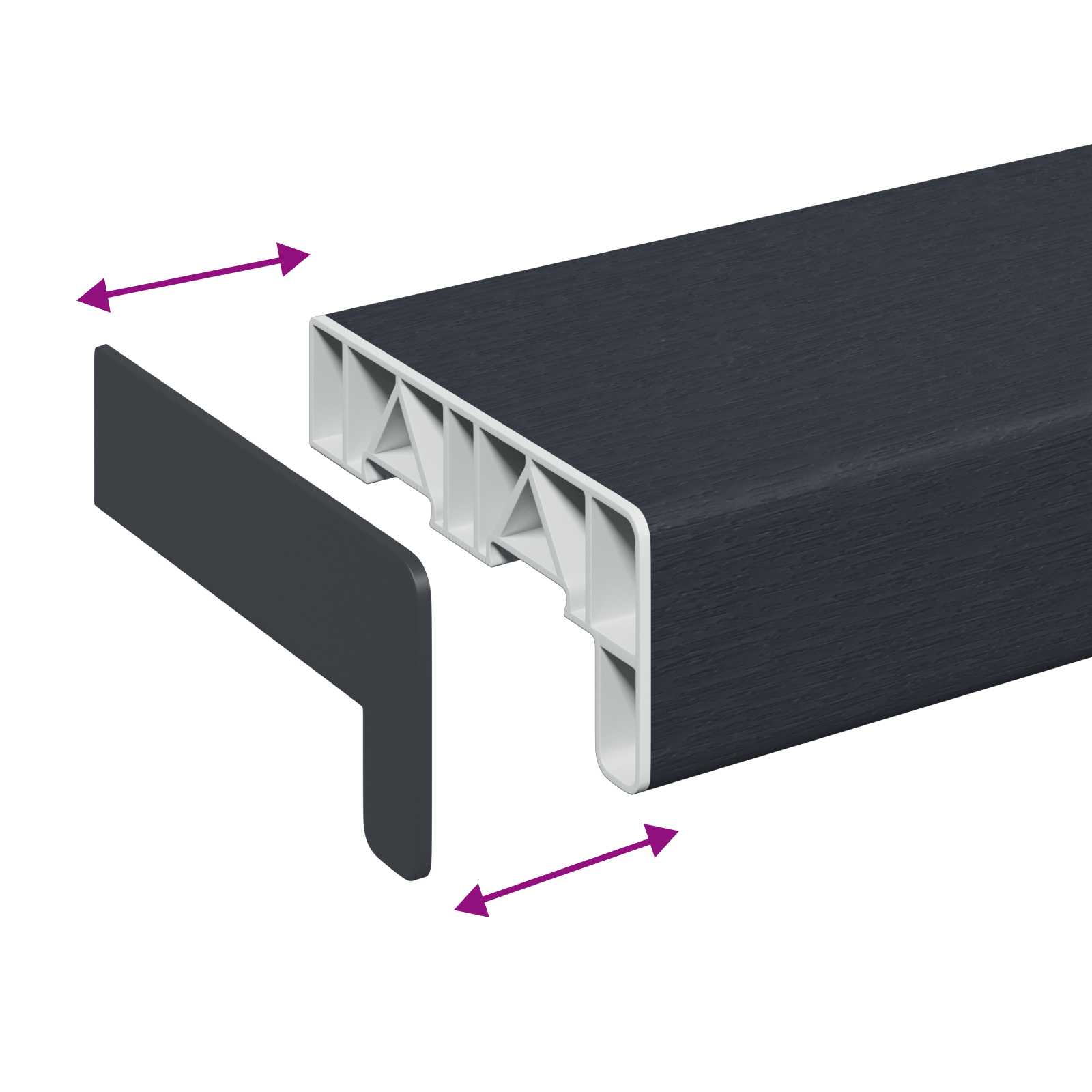 Fensterbank Weiß 60 x 10 x 4,5 cm PVC
