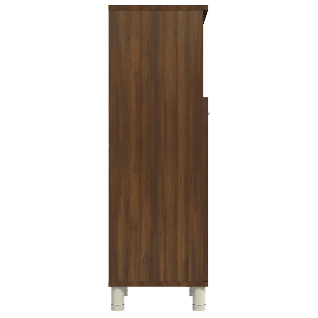 Badezimmerschrank Weiß 30x30x95 cm Holzwerkstoff