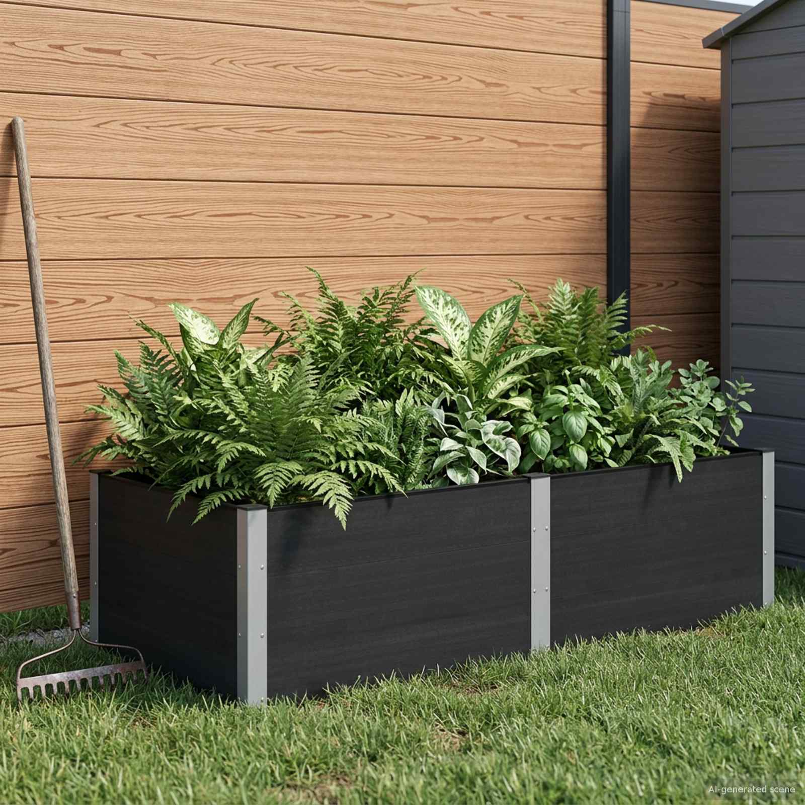 Garten-Hochbeet 200x50x54 cm WPC Grau