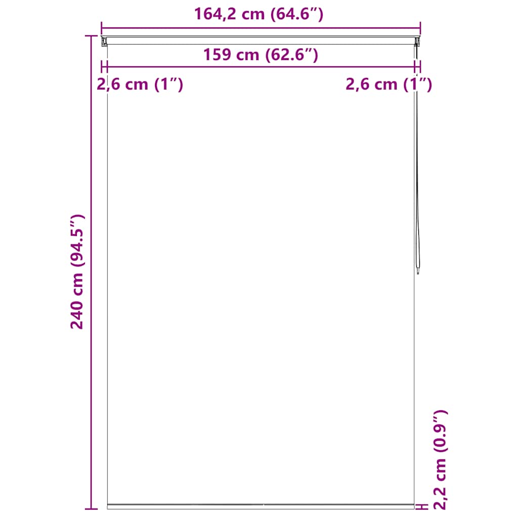 Duschrollo 80x240 cm Weiß