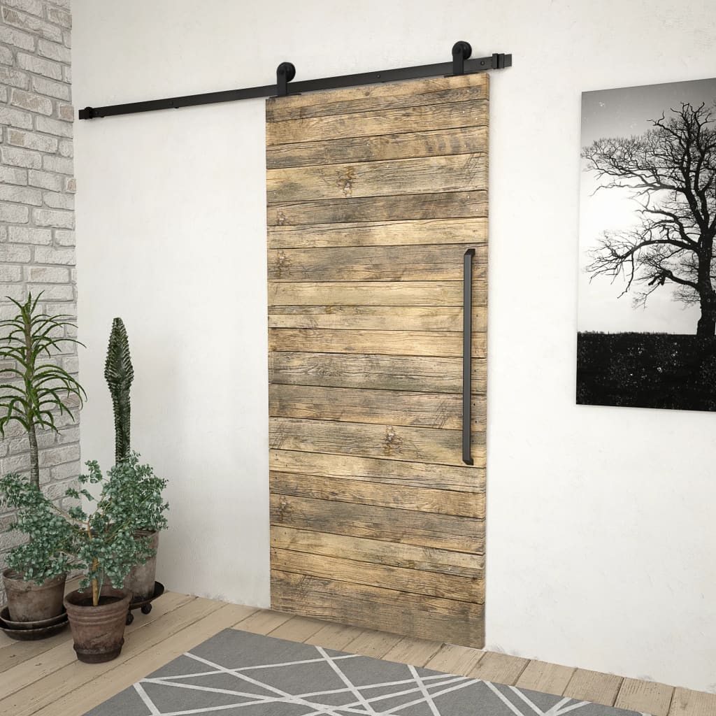 Schiebetürbeschlag-Set SKIEN 183 cm Stahl Schwarz