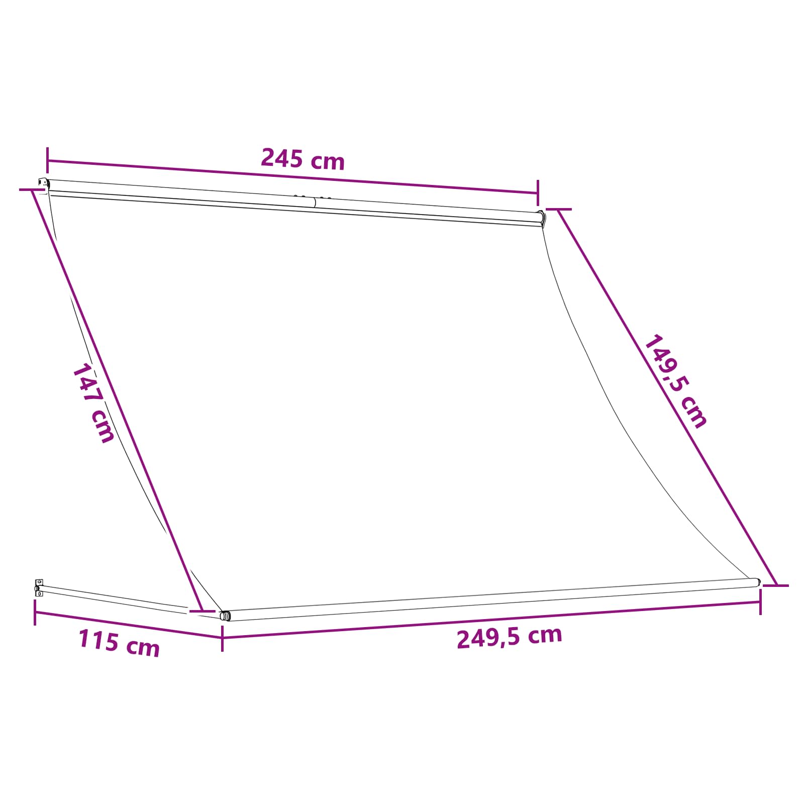 Einziehbare Markise 150×150 cm Blau und Weiß