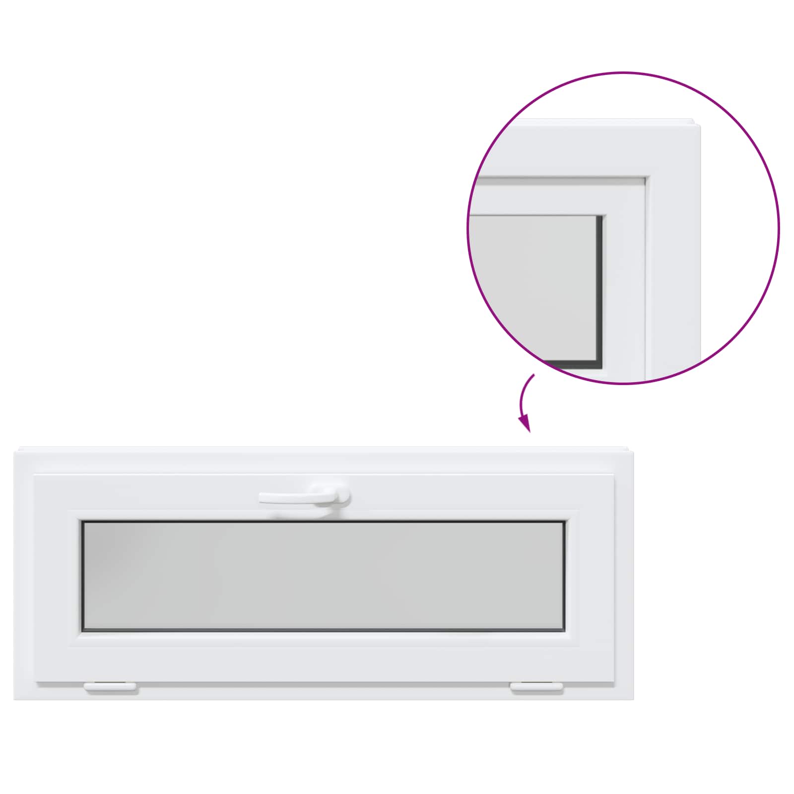 Kellerfenster RISOR 60 x 40 cm PVC und Glas Weiß