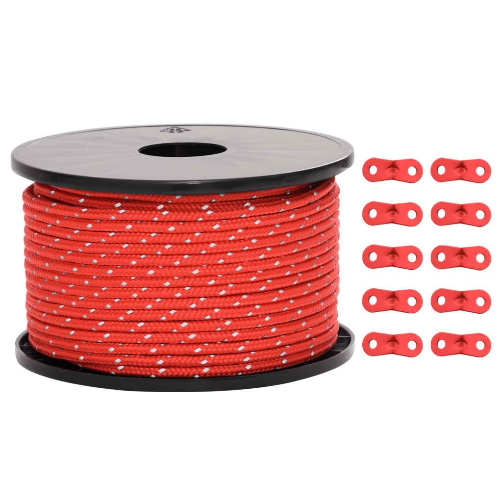 Zeltleine Reflektierend mit Seilspannern 50 m 3 mm
