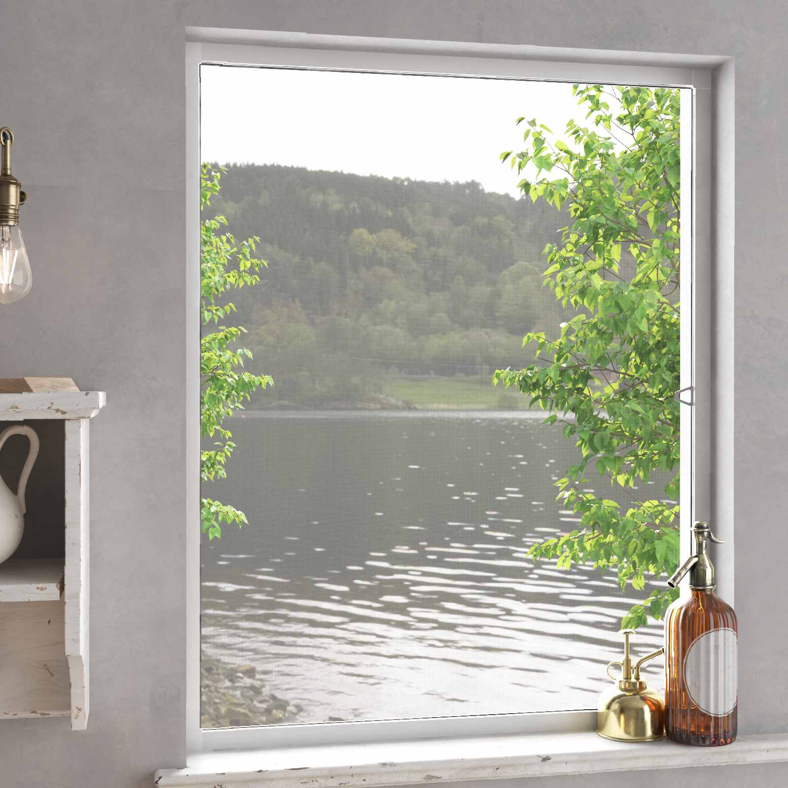 Insektenschutz für Fenster Braun 80x100 cm