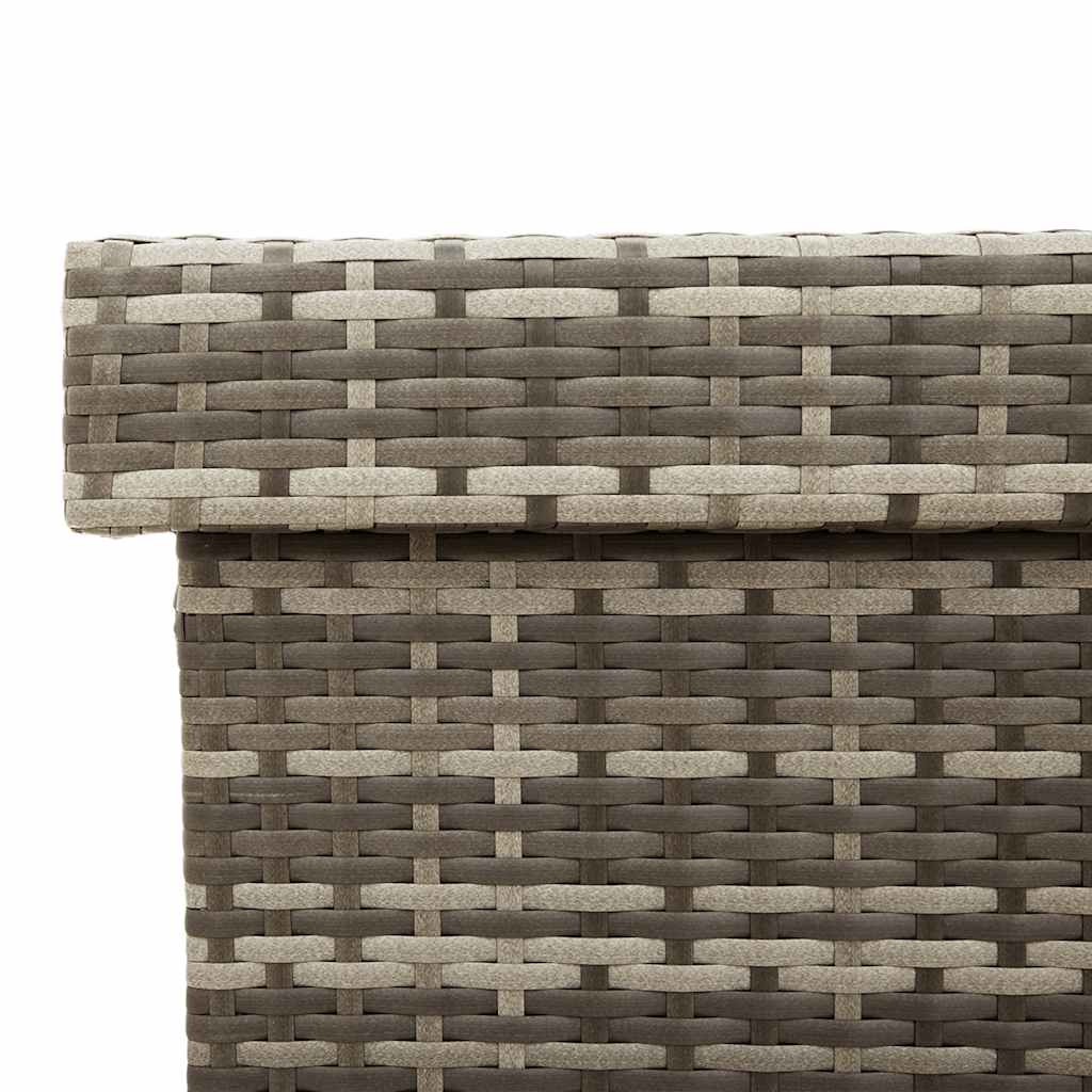 Gartentruhe mit Rollen Schwarz 110x55x73 cm Poly Rattan