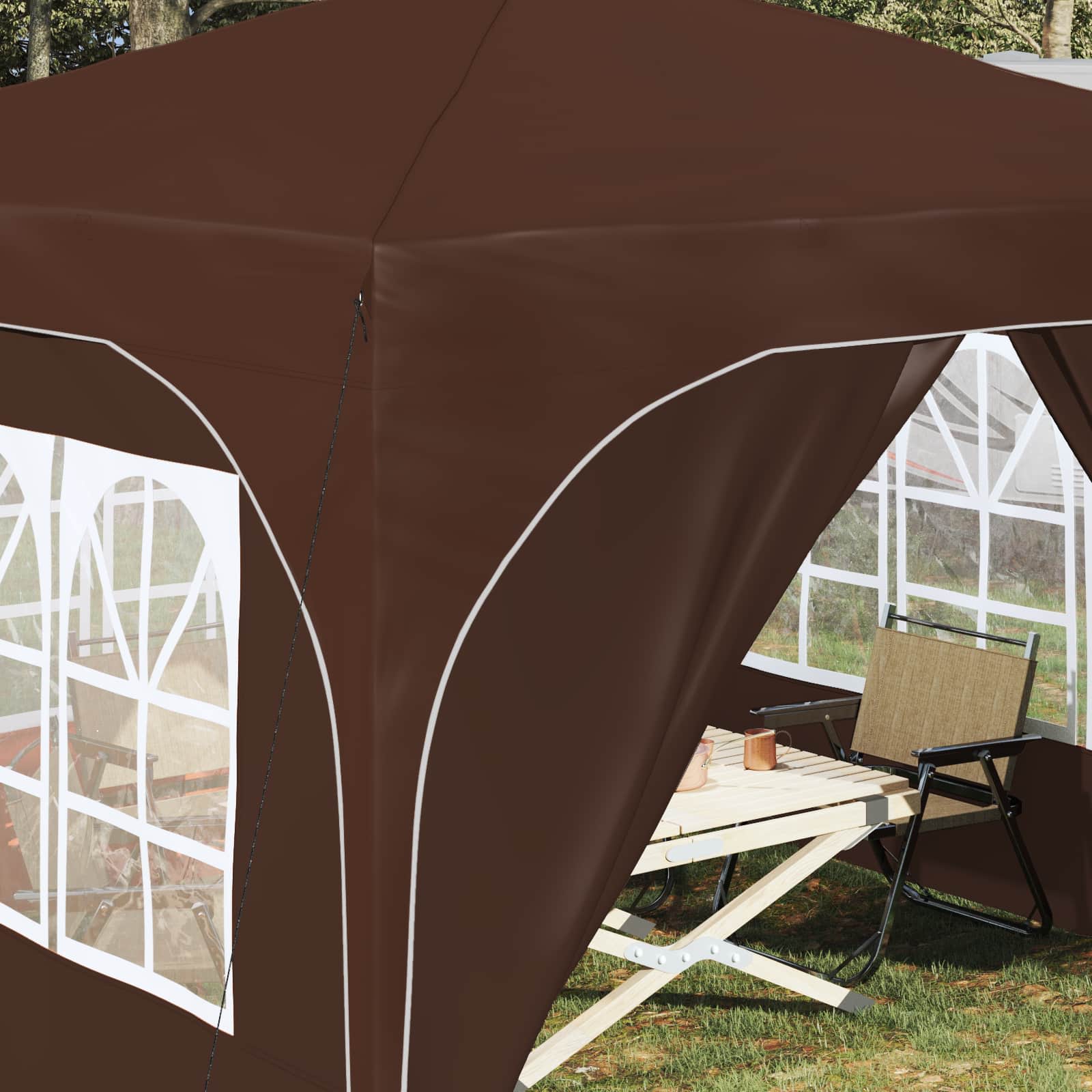 Pop-up Partyzelt 290 x 290 x 245 cm Creme