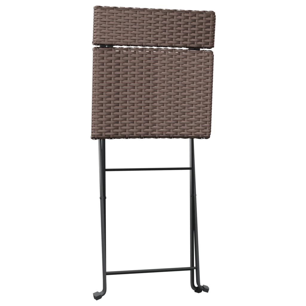 Bistrostühle 4 Stk. Klappbar Schwarz Poly Rattan und Stahl