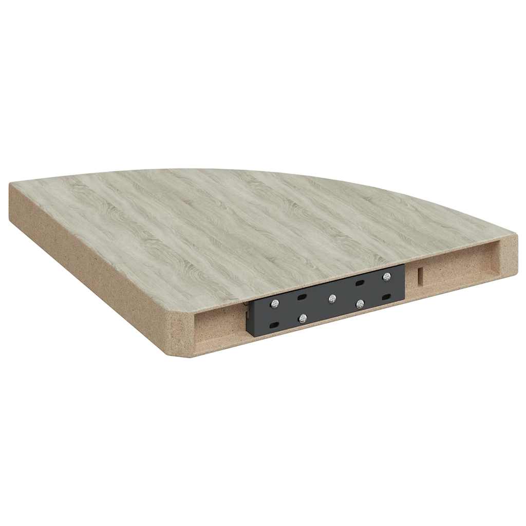 Schwebende Eckregale 2 Stk. Hochglanz-Weiß 25x25x3,8 cm MDF