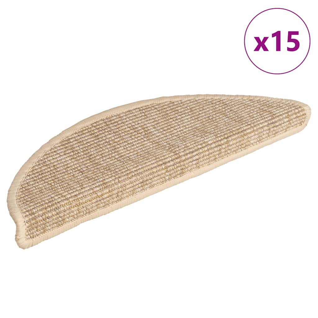 Stufenmatten 15 Stk. 56x17x3 cm Beige und Grau Halbrund