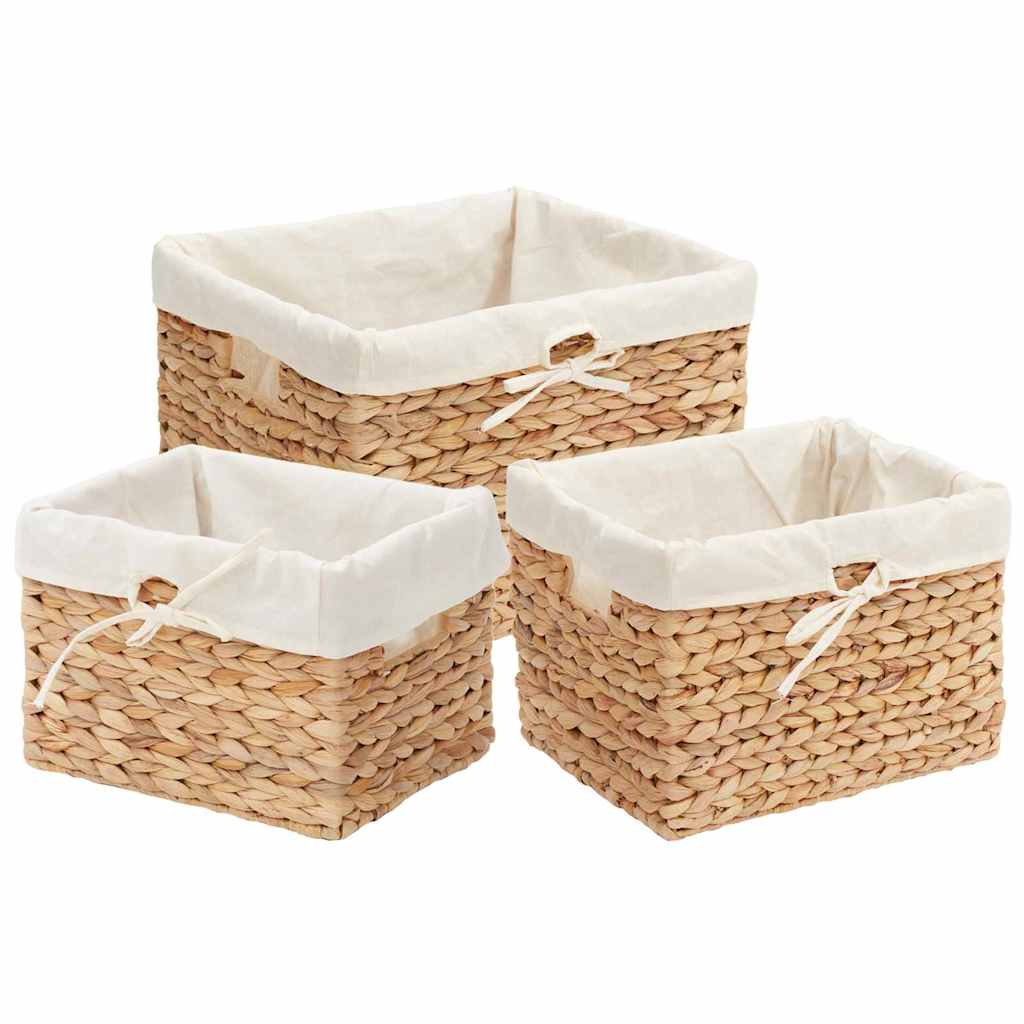 Aufbewahrungskörbe 3 pcs Natur Wasserhyazinthe