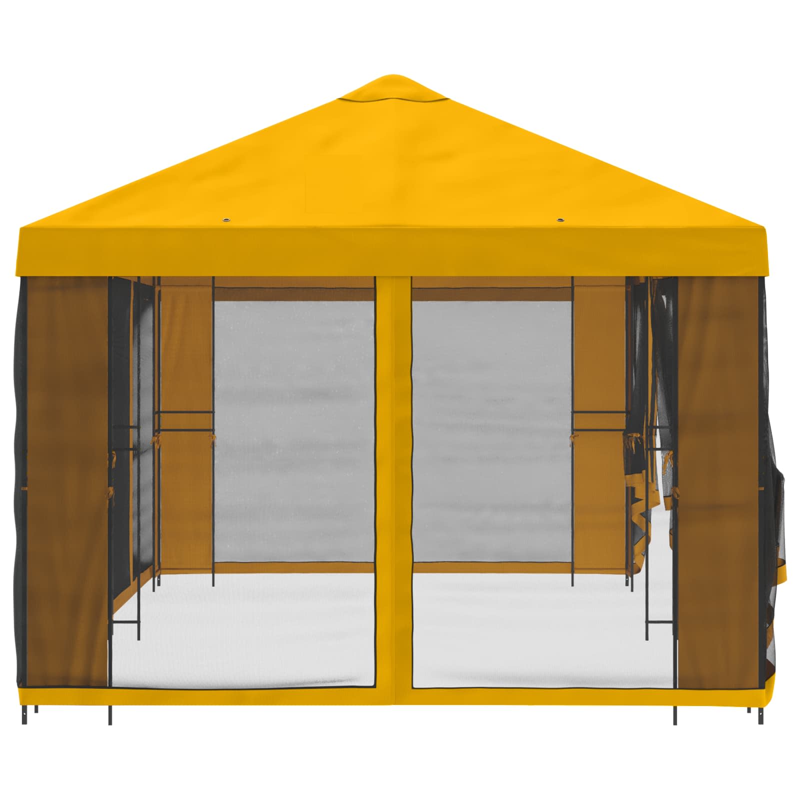 Pavillon mit Seitenwänden 6 x 3 m Beige Polyester und Stahl 190