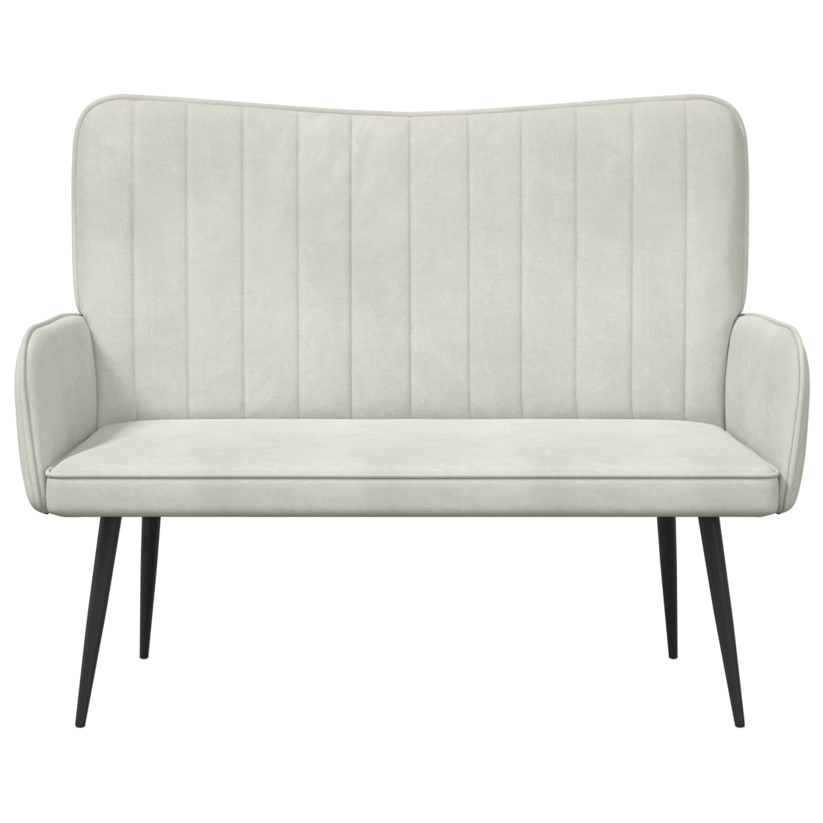 2-Sitzer Sofa Hellgrau 115 x 61 x 87 cm Samt (V)