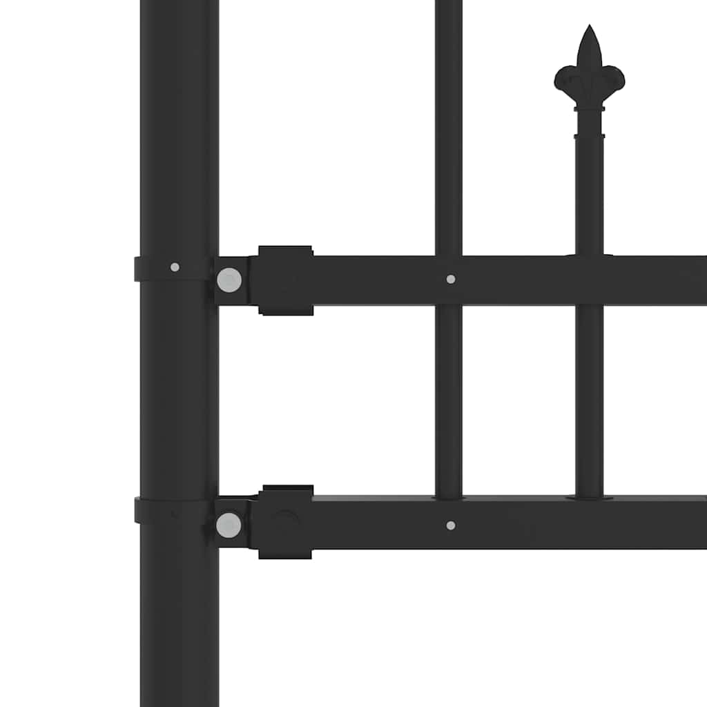Gartenzaun KAMPEN mit Speerspitze Schwarz 240 x 75 cm Stahl