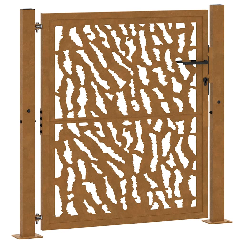 Gartentor Schwarz 100x100 cm Stahl Lichtdesign