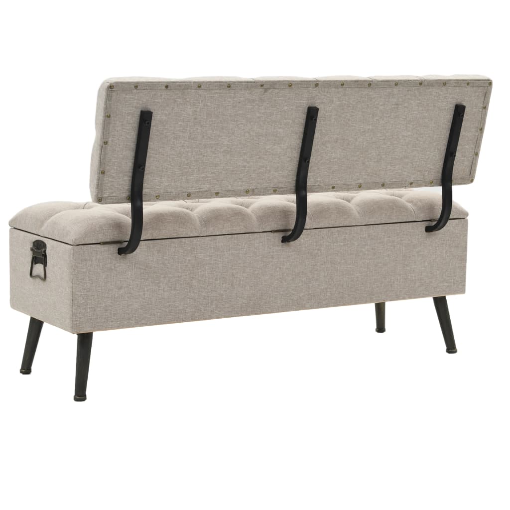 Sitzbank mit Stauraum und Rückenlehne 110cm Schwarz Kunstleder