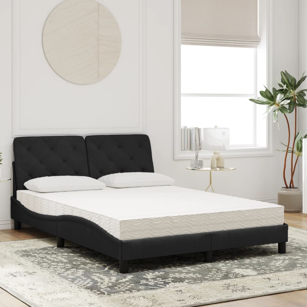 Bett mit Matratze Hellgrau 80x200 cm Samt