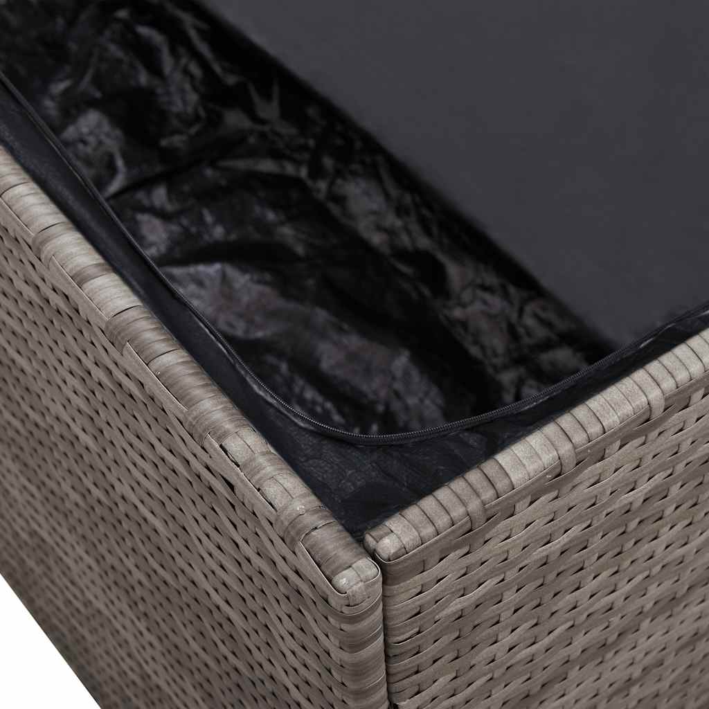 Garten-Aufbewahrungsbox Schwarz 110 x 50 x 58 cm Poly Rattan