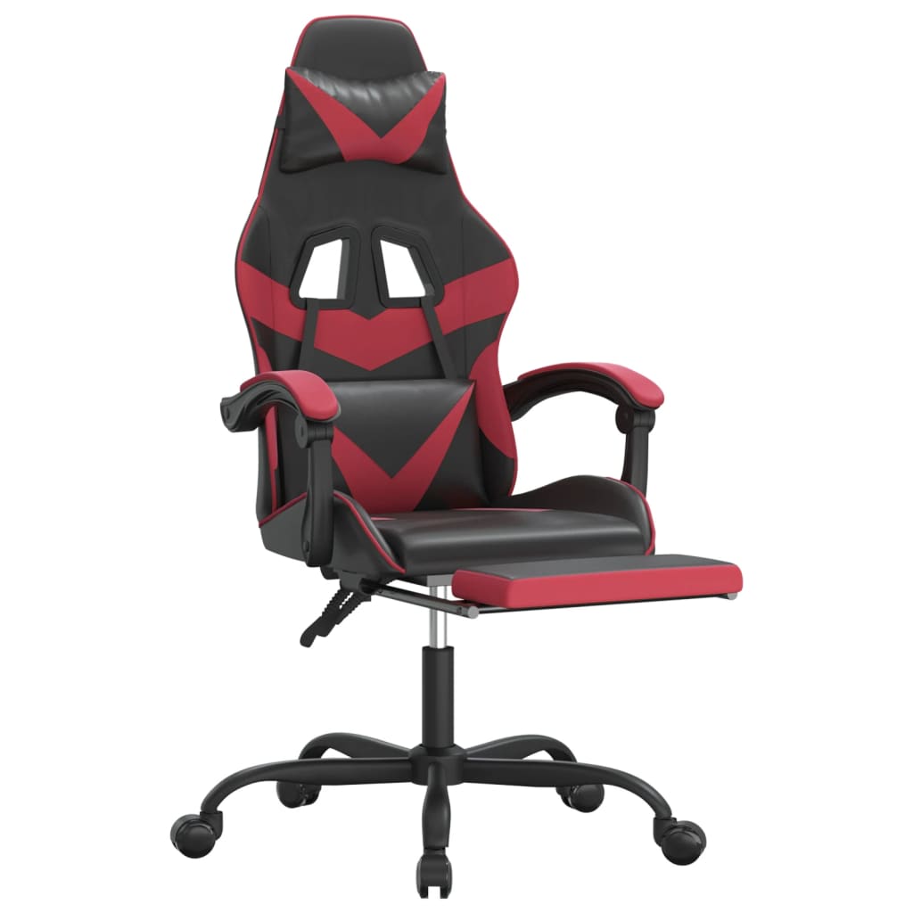 Gaming-Stuhl Drehbar Schwarz und Rot Kunstleder