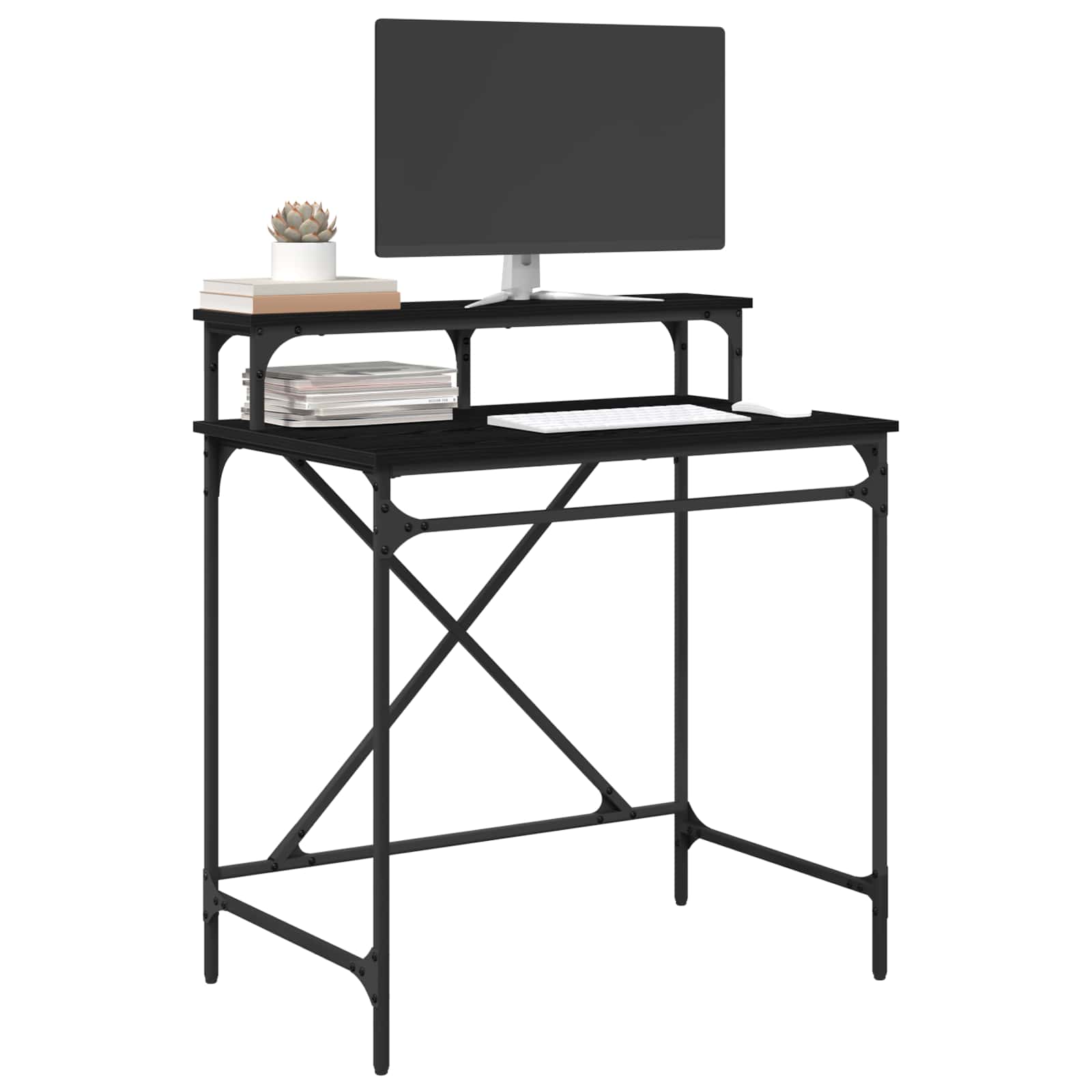 Schreibtisch Sonoma-Eiche 100x50x90 cm Holzwerkstoff und Eisen