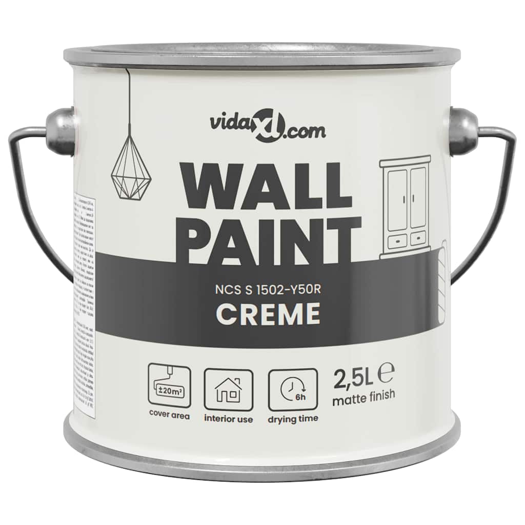 Wandfarbe Grau 2,5 L Wanddruck