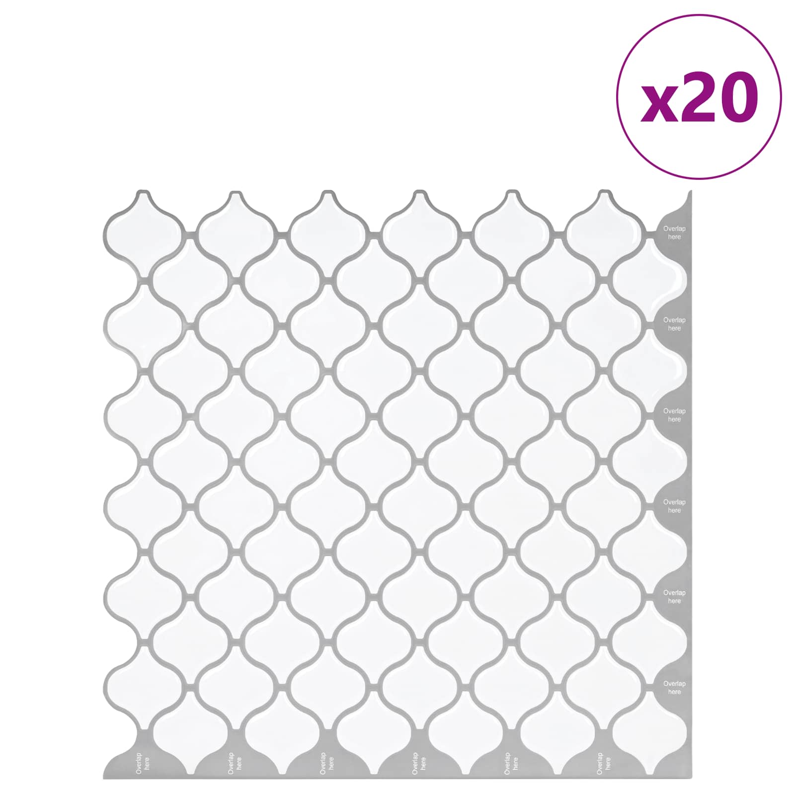 Lanturn Fliese 10 pcs Weiß 27 x 27 cm Polyurethan und PET