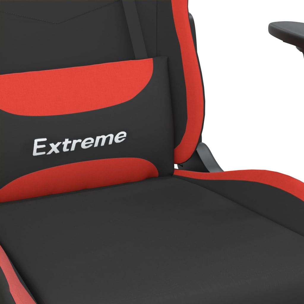 Gaming-Stuhl mit Massagefunktion Schwarz und Creme Stoff