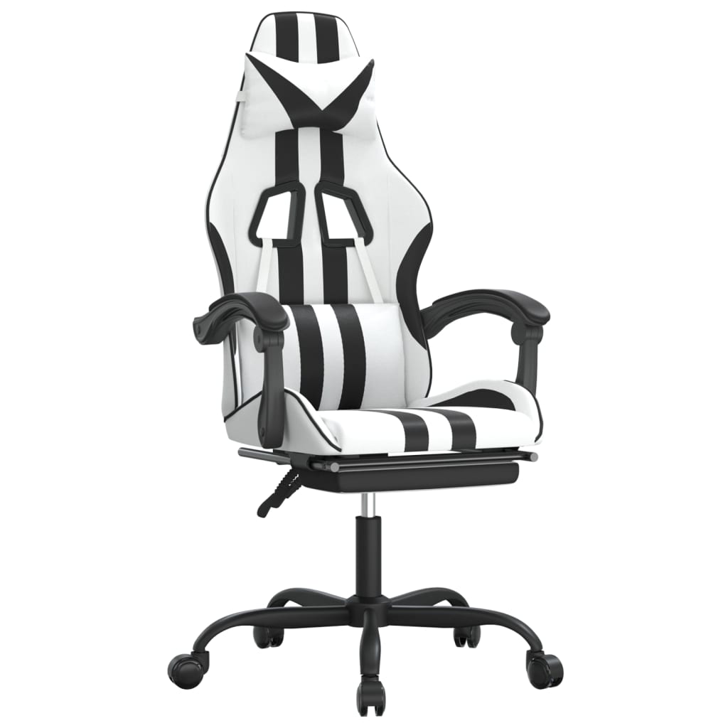 Gaming-Stuhl Drehbar Schwarz und Blau Kunstleder