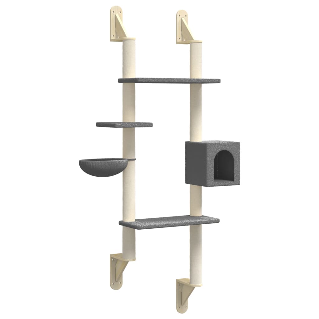 Kratzbaum mit Kratzsäule Wandmontage Creme 180 cm
