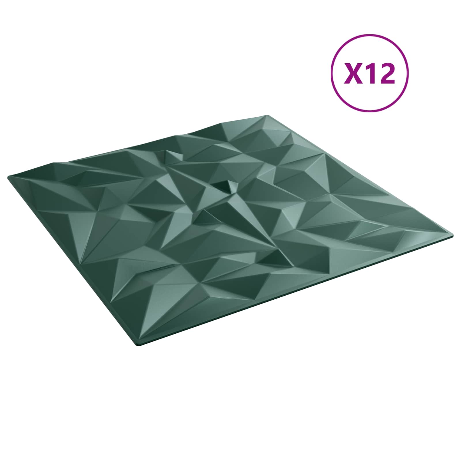 Wandpaneele 12 pcs Diamant Weiß 50 x 50 cm XPS Schaum