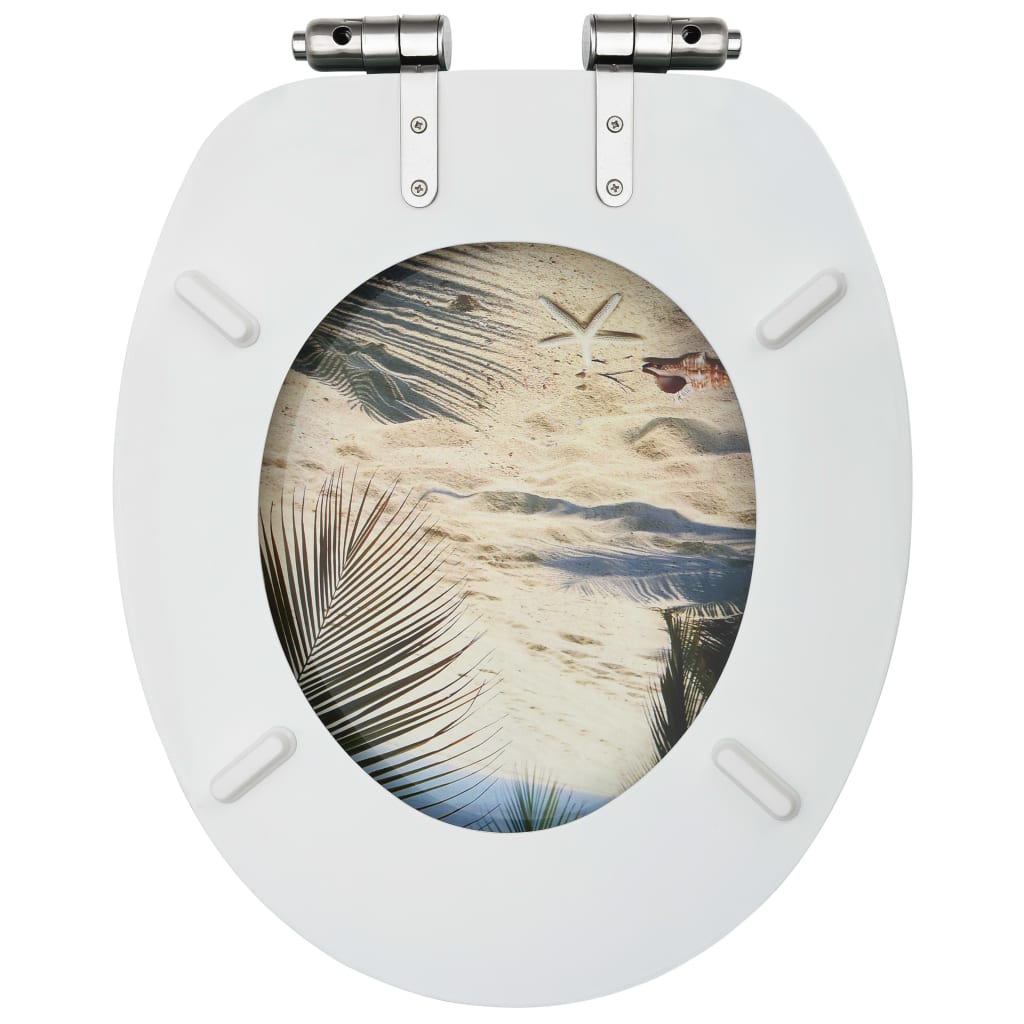 Toilettensitz MDF Deckel mit Absenkautomatik Design Weiß