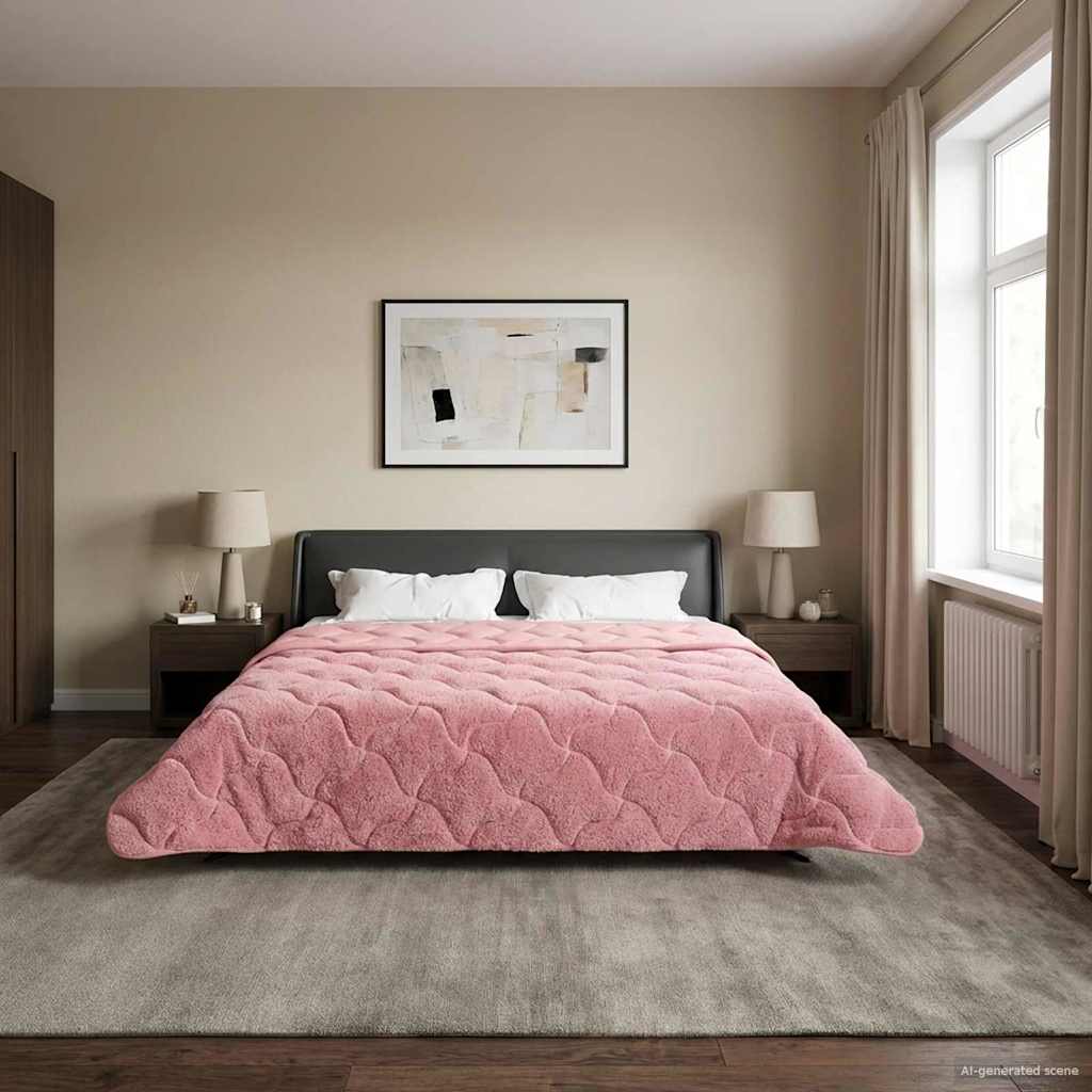 Sommerdecke Anthrazit 135 x 200 cm Mikrofaser und Teddy-Fleece