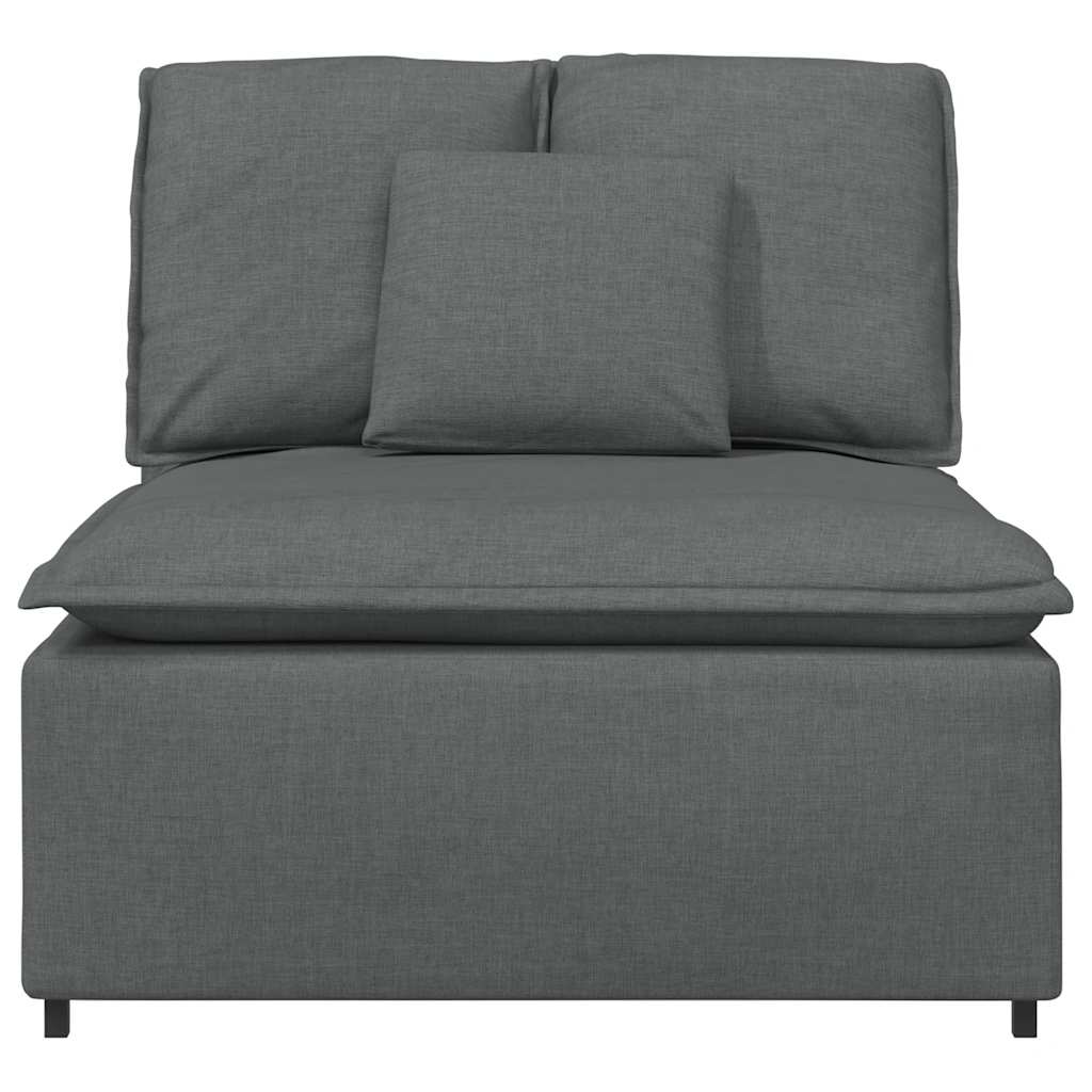 Modulares Sofa Endmodul mit Armlehne Kissen Hellgrau 100 cm