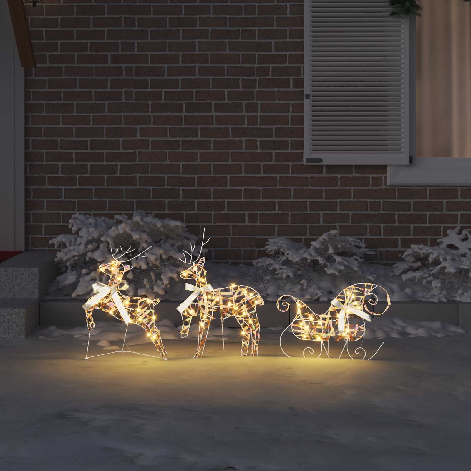 LED Rentiere 5 pcs Gold Stoff
